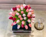 Faux Real Touch Tulips Centerpiece for Dining Table  Pink Tulip Artificial Arrangement - Flovery