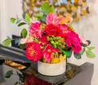 Endless Love Flovery’s Design Real Touch Flowers In White Gold Vase - Flovery