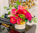 Endless Love Flovery’s Design Real Touch Flowers In White Gold Vase - Flovery