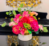 Endless Love Flovery’s Design Real Touch Flowers In White Gold Vase - Flovery