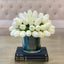 Faux Real Touch Tulips Centerpiece-Dining-Natural Touch Tulip-White Tulip-Silk Flower Arrangements-Soft Touch Flowers - Flovery