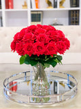 Red Roses Flower Arrangement-Large Rose Arrangement- Real Touch Red Roses -Red Flower Centerpiece for Home Decor-Faux-Silk Rose - Flovery