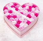 Large Heart Shape Box Flovery’s Scented Soap Roses - Flovery