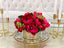 Magnolia Centerpiece in Cylinder Gold Vase - Flovery