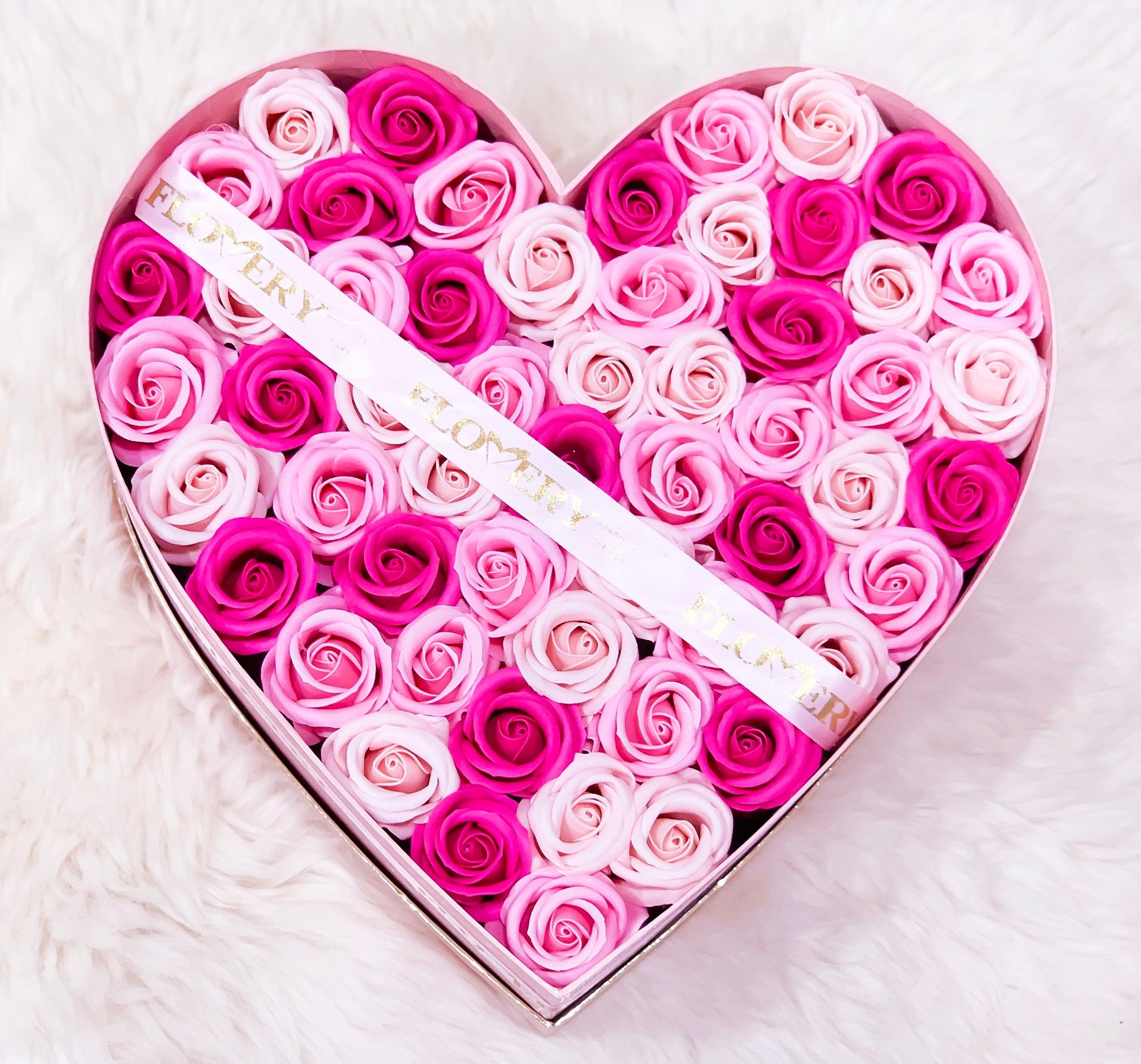 Large Heart Shape Box Flovery’s Scented Soap Roses Secondary image