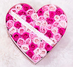 Large Heart Shape Box Flovery’s Scented Soap Roses - Flovery