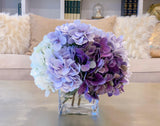 Real Touch Purple Hydrangea Arrangement For All Occasion-Purple Hydrangea-White Hydrangea-Fake Flowers Arrangement -Centerpiece - Flovery