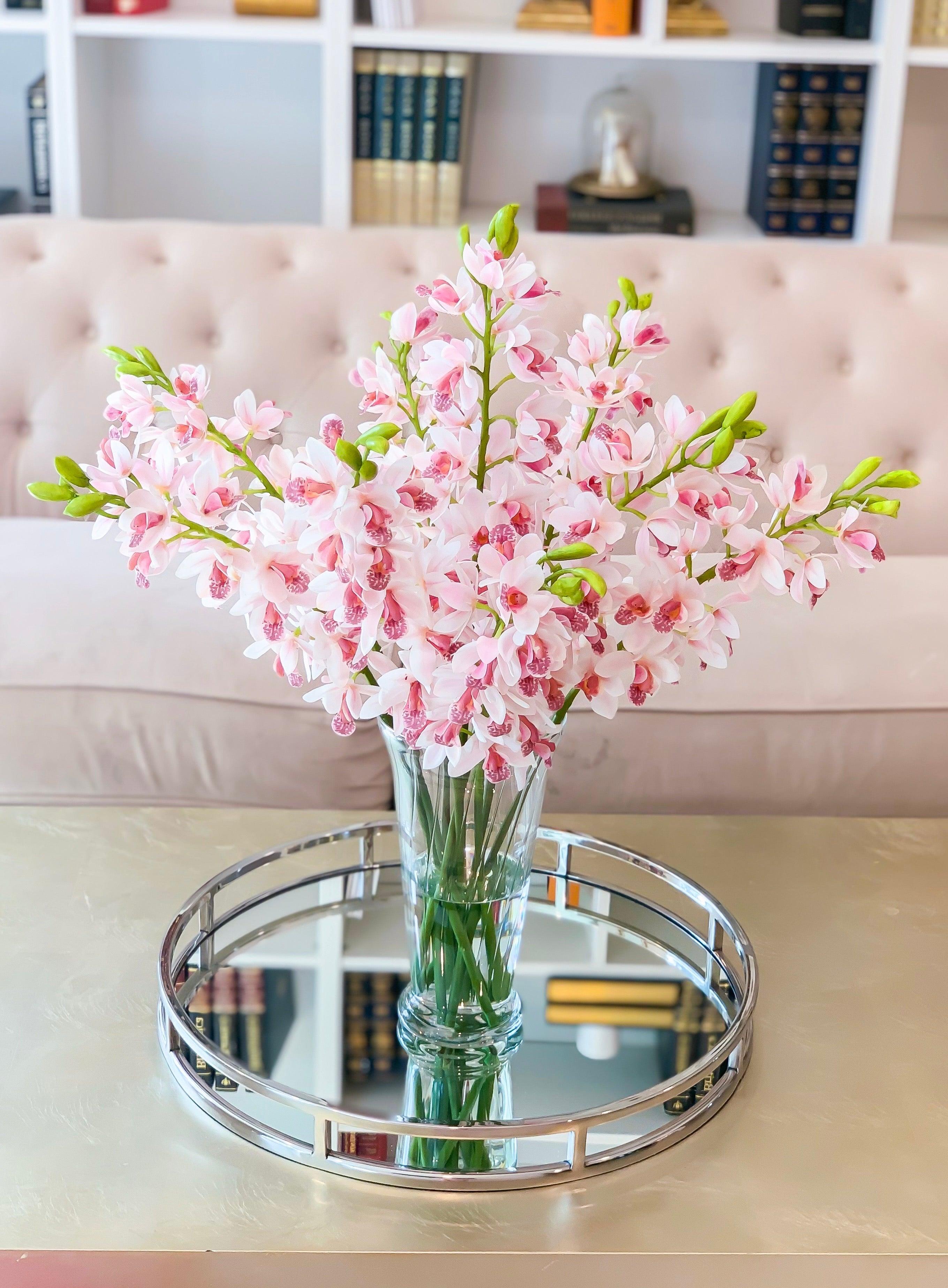 24-in Large Real Touch Cymbidium Orchid Flower Arrangement - Flovery
