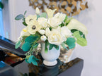 White Calla Lily Orchid Rose Tulip Real Touch Arrangement - Flovery