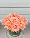 Real Touch Hot Pink Roses Arrangement - Flovery