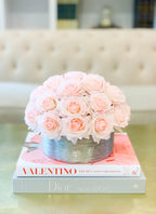 28 Pink Real Touch Rose Arrangement-Real Touch Centerpiece-Artificial Flower Arrangement-Faux Floral Arrangement-Rose Centerpiece-Blush Rose - Flovery