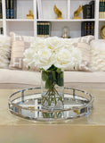 Tall Silk Flower Arrangement-Real Touch Cream Rose Centerpieces-Floral Arrangement-Faux Rose Centerpiece-Table Arrangement-Tall Arrangement - Flovery
