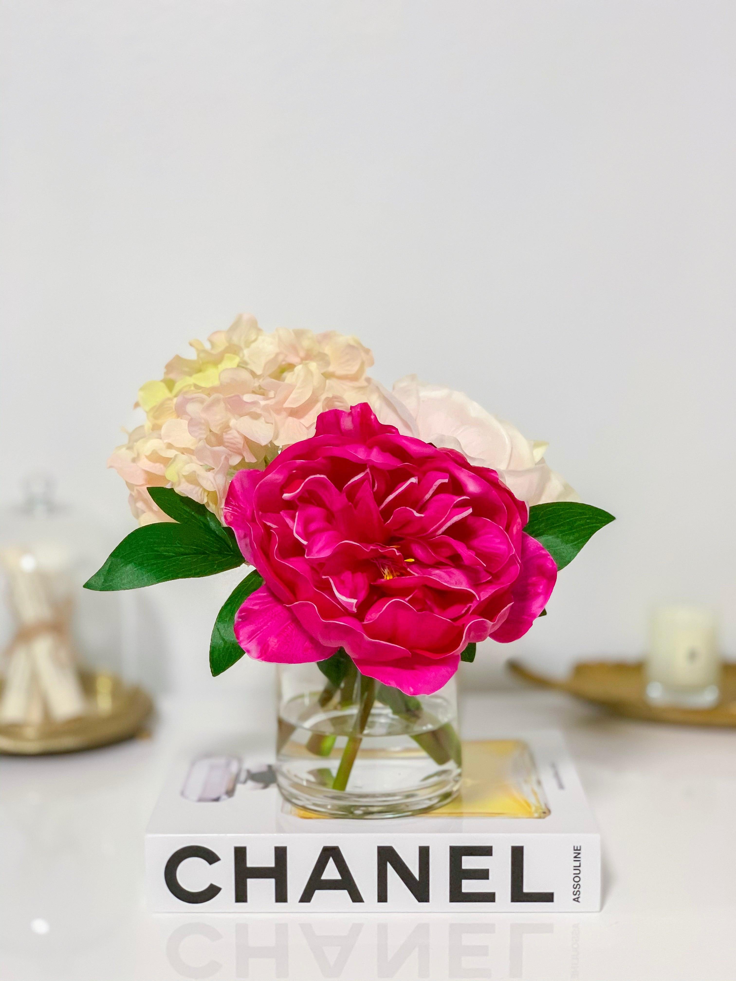 Pink Finest Real Touch Queen Peony-Large King Size Peonies Centerpiece-Peonies Arrangement-Silk-Luxury Like Life Peonies-Faux Hydrangea - Flovery