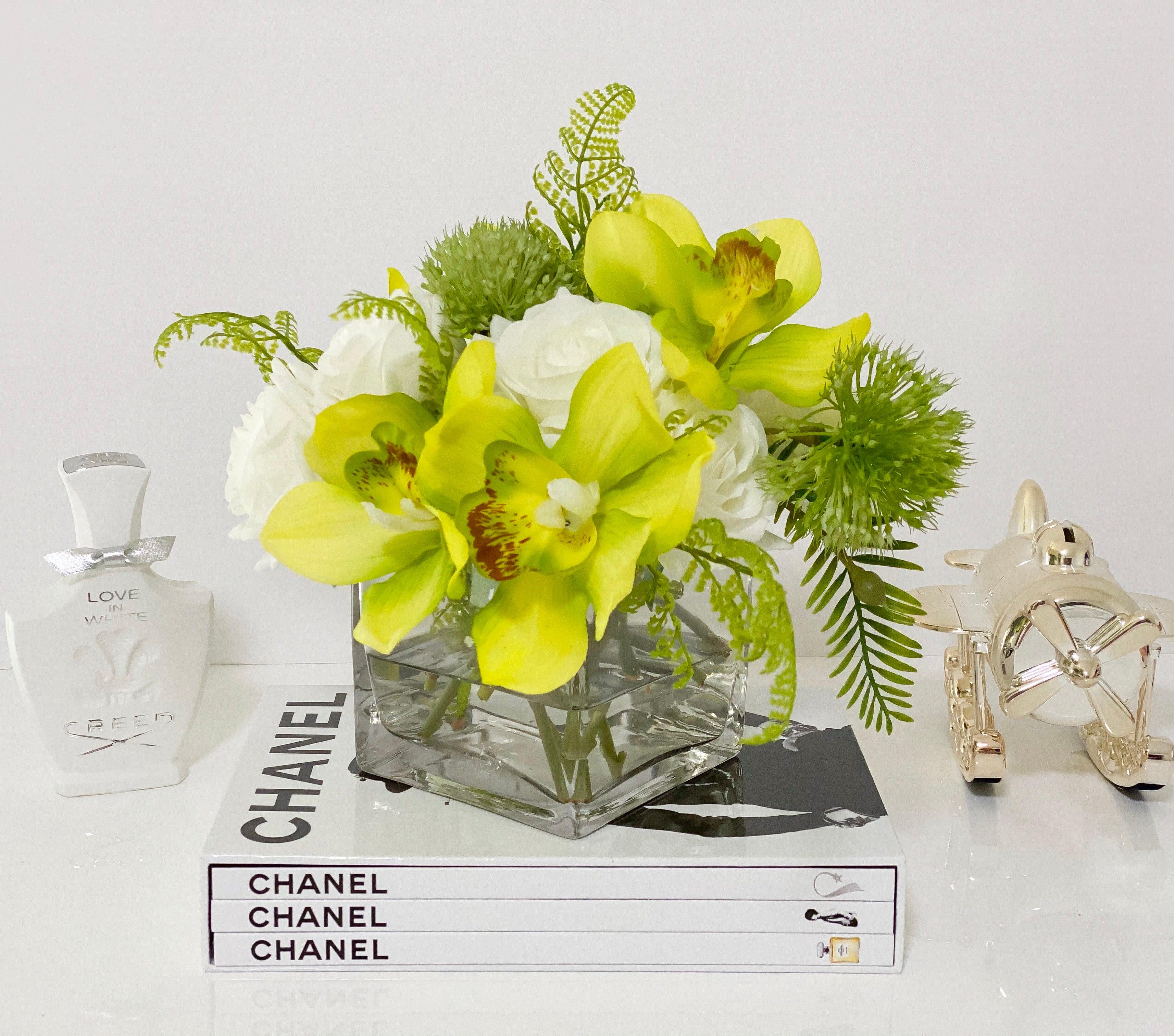 Real Touch Centerpiece-Rose Real Touch Flower Arrangement- Table Centerpiece-Orchid Floral Arrangement-Rose Arrangement-Green arrangement - Flovery