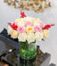 Real Touch Flowers Arrangement- White Cream, Purple Lavender Rose Arrangements- Flovery Everlasting Centerpiece - All Occasion-Home Decor - Flovery