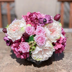 Love and Romance Design-Limited Design-Purple, Lavender, Pink Real Touch Flower Arrangement-Faux Flower Arrangement-Artificial Flowers - Flovery
