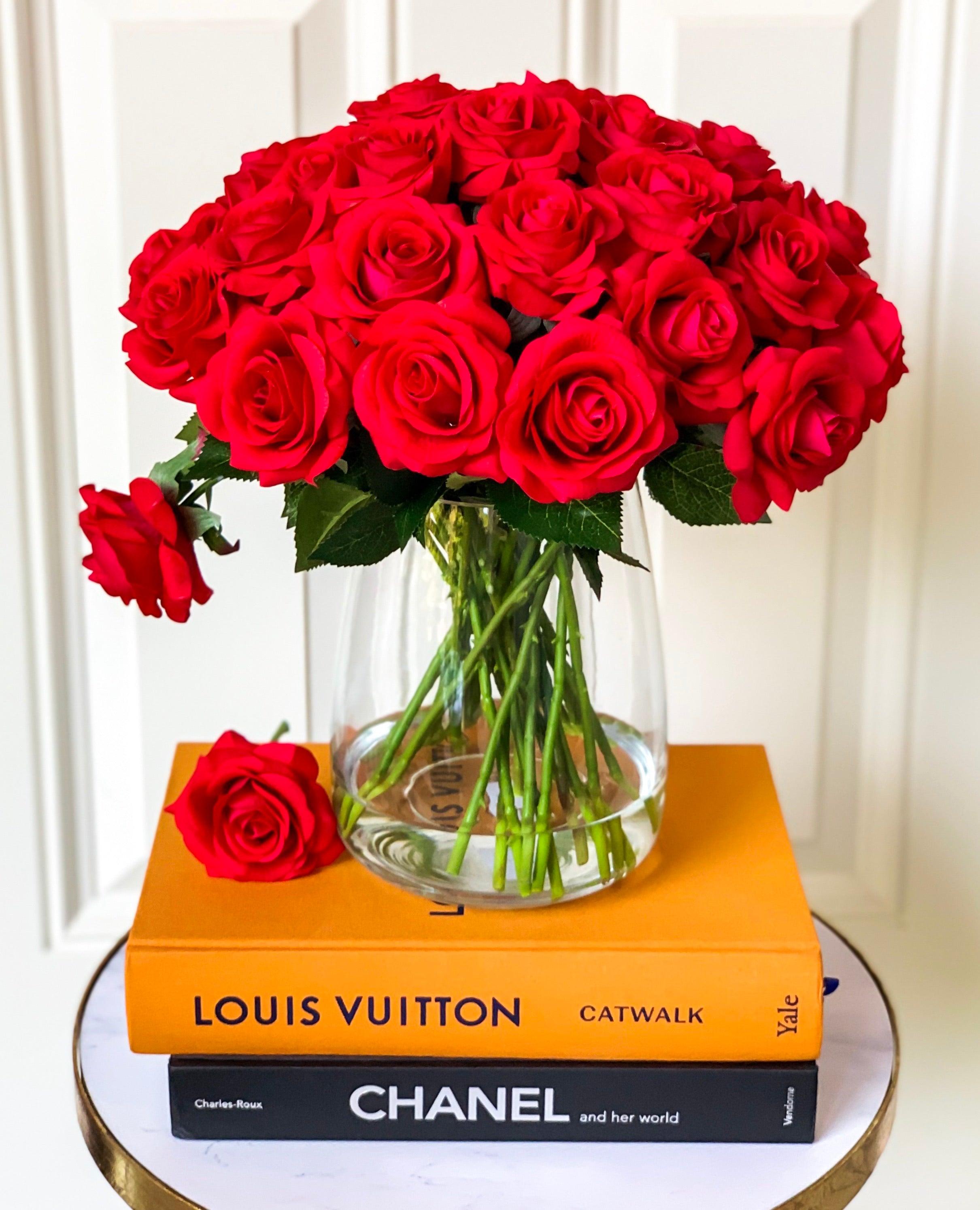 30 Large Real Touch Red Roses Arrangement - Flovery Main image