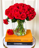 30 Large Real Touch Red Roses Arrangement - Flovery