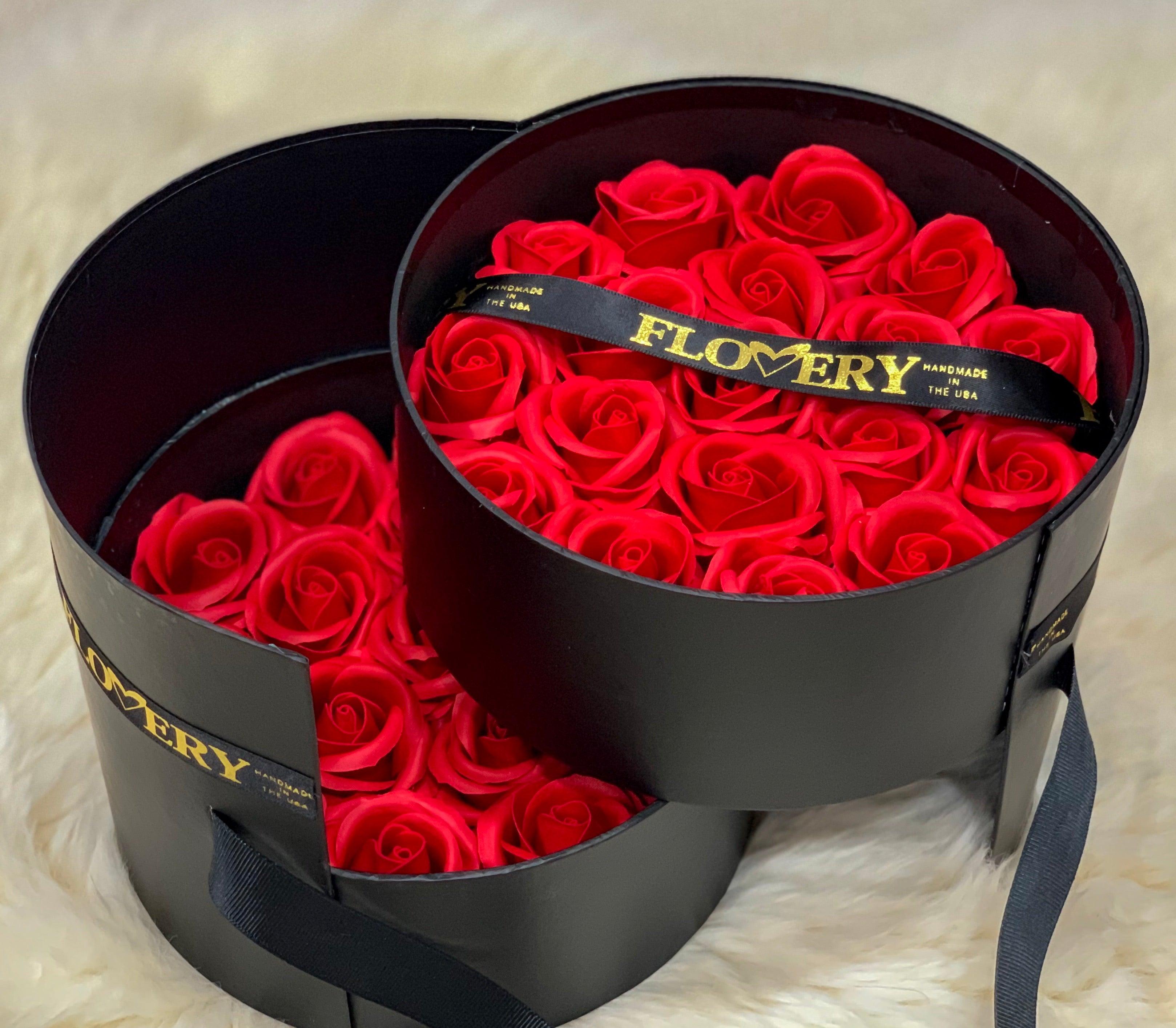 Premium Scented Soap Red Rose In Elegant Double Gift Box - Flovery Main image