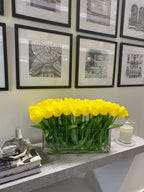 21-in Modern Real Touch Faux Tulips Arrangement in Long Vase - Flovery