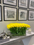 21-in Modern Real Touch Faux Tulips Arrangement in Long Vase - Flovery