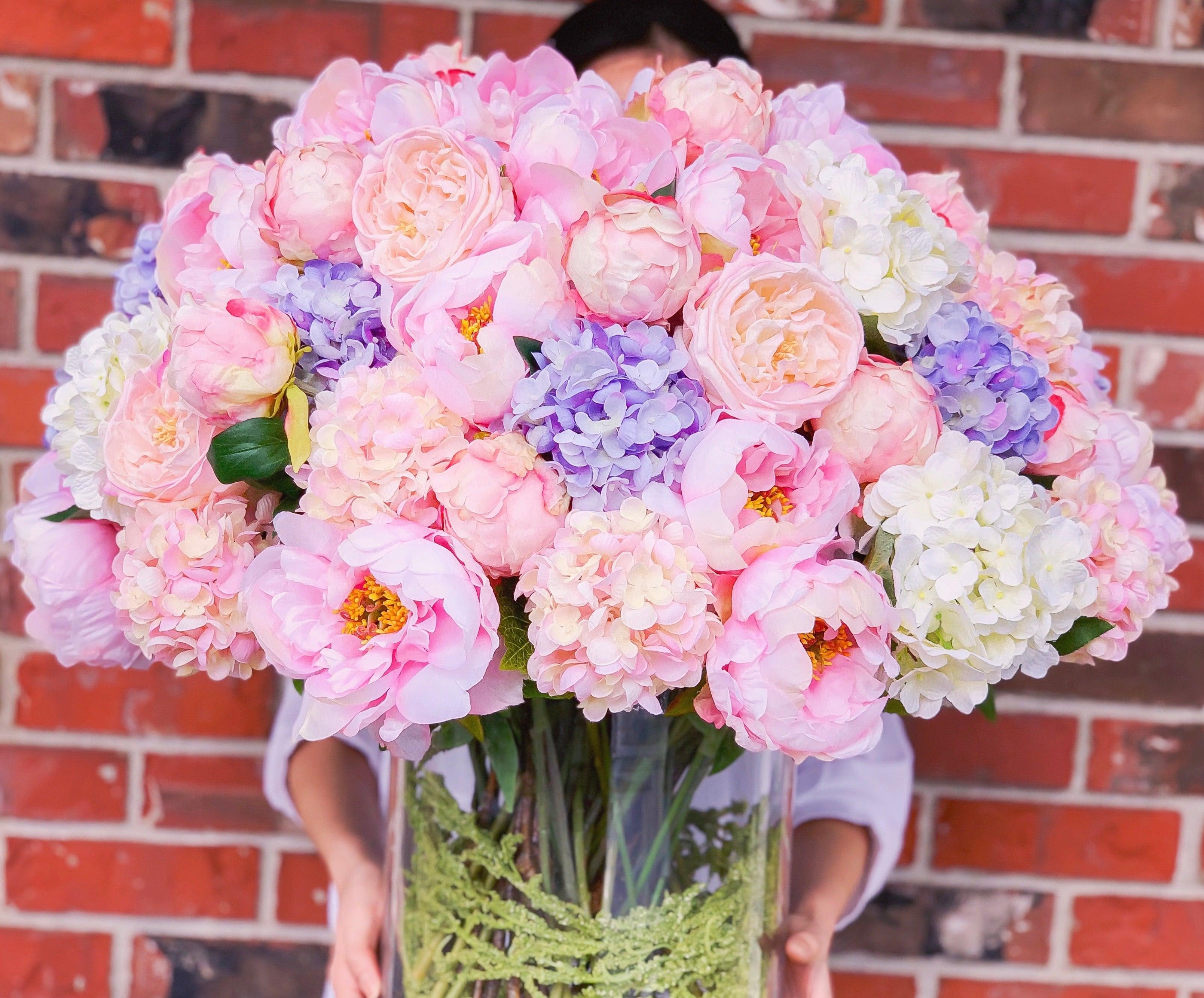 Pink Paradise Arrangement - XXXLarge Centerpiece Arrangement - Lobby Centerpiece-Faux Flowers Arrangement- Finest Artificial Centerpiece - Flovery