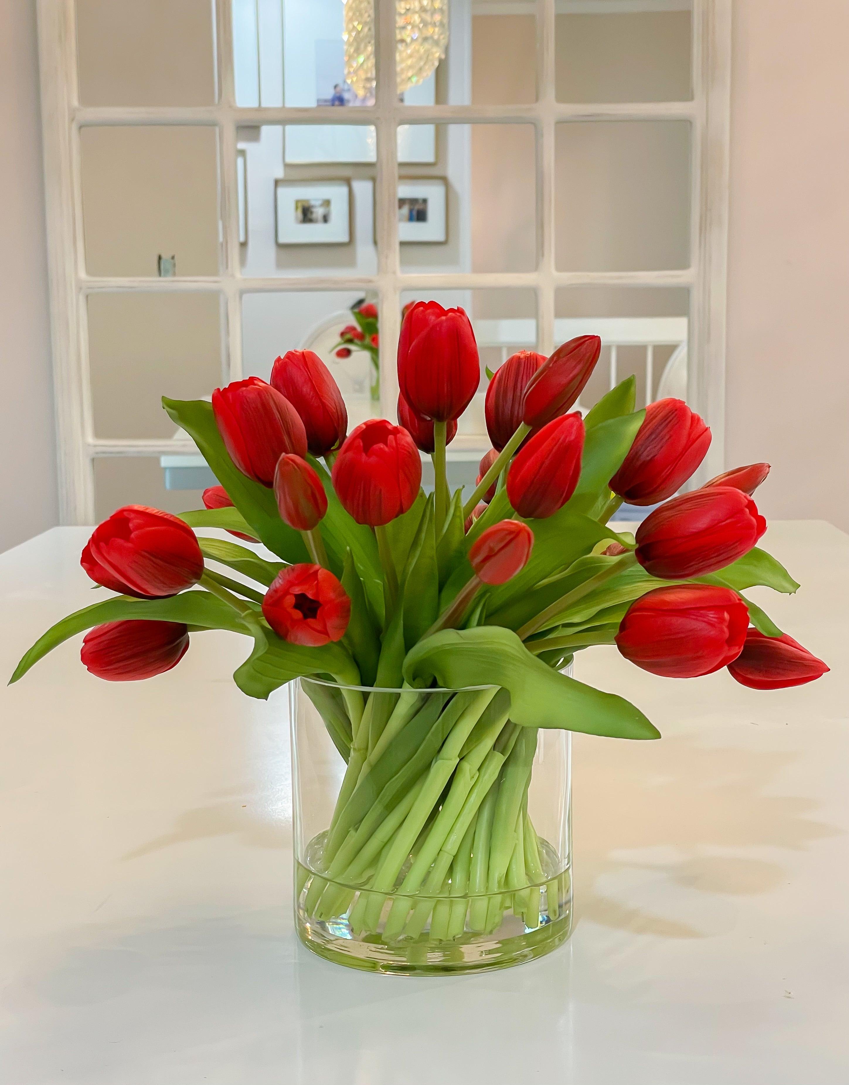 Large Real Touch Tulip Artificial Flower Arrangement – Flovery