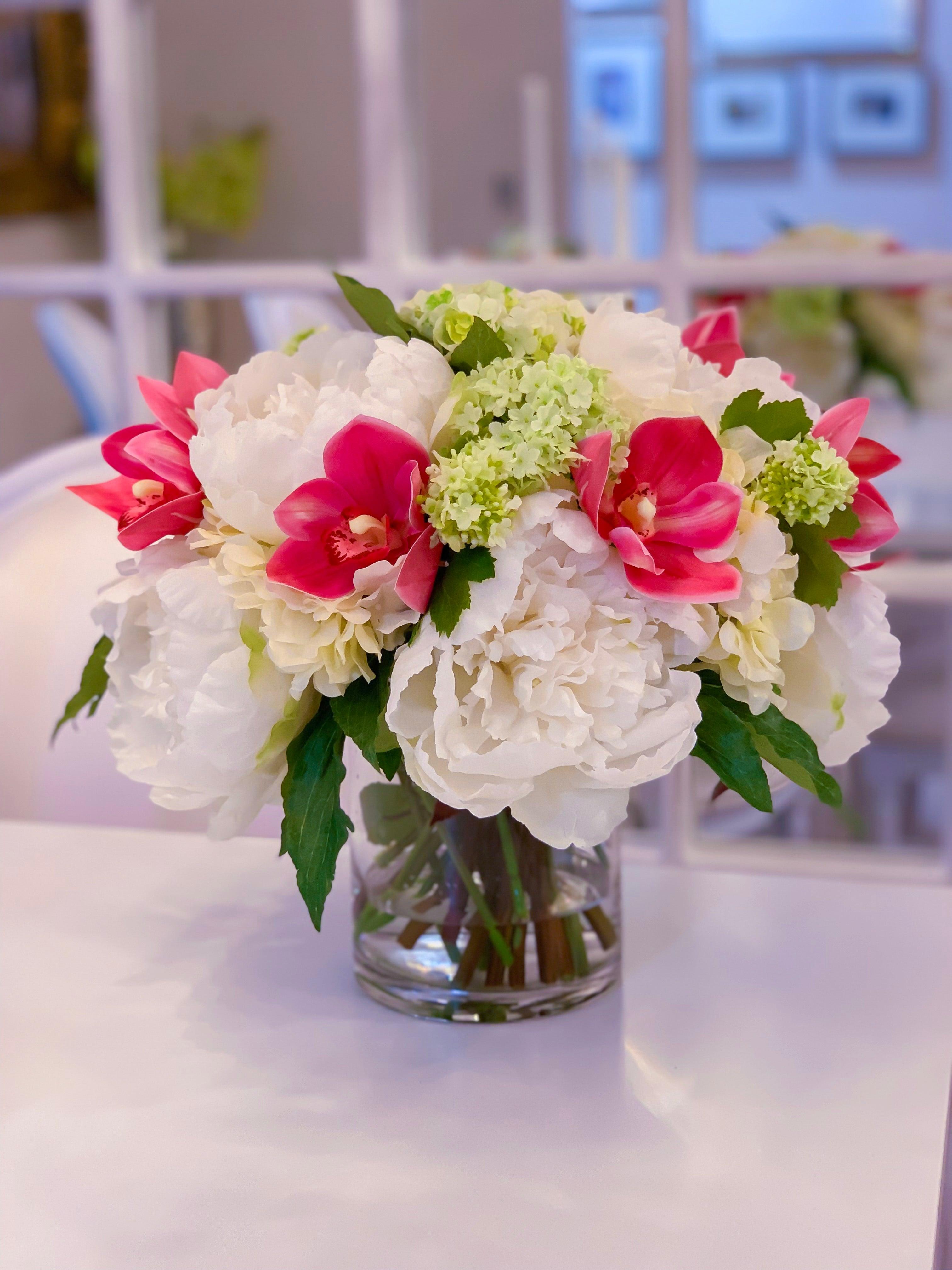 Peony Hydrangea Orchid Arrangement Secondary image