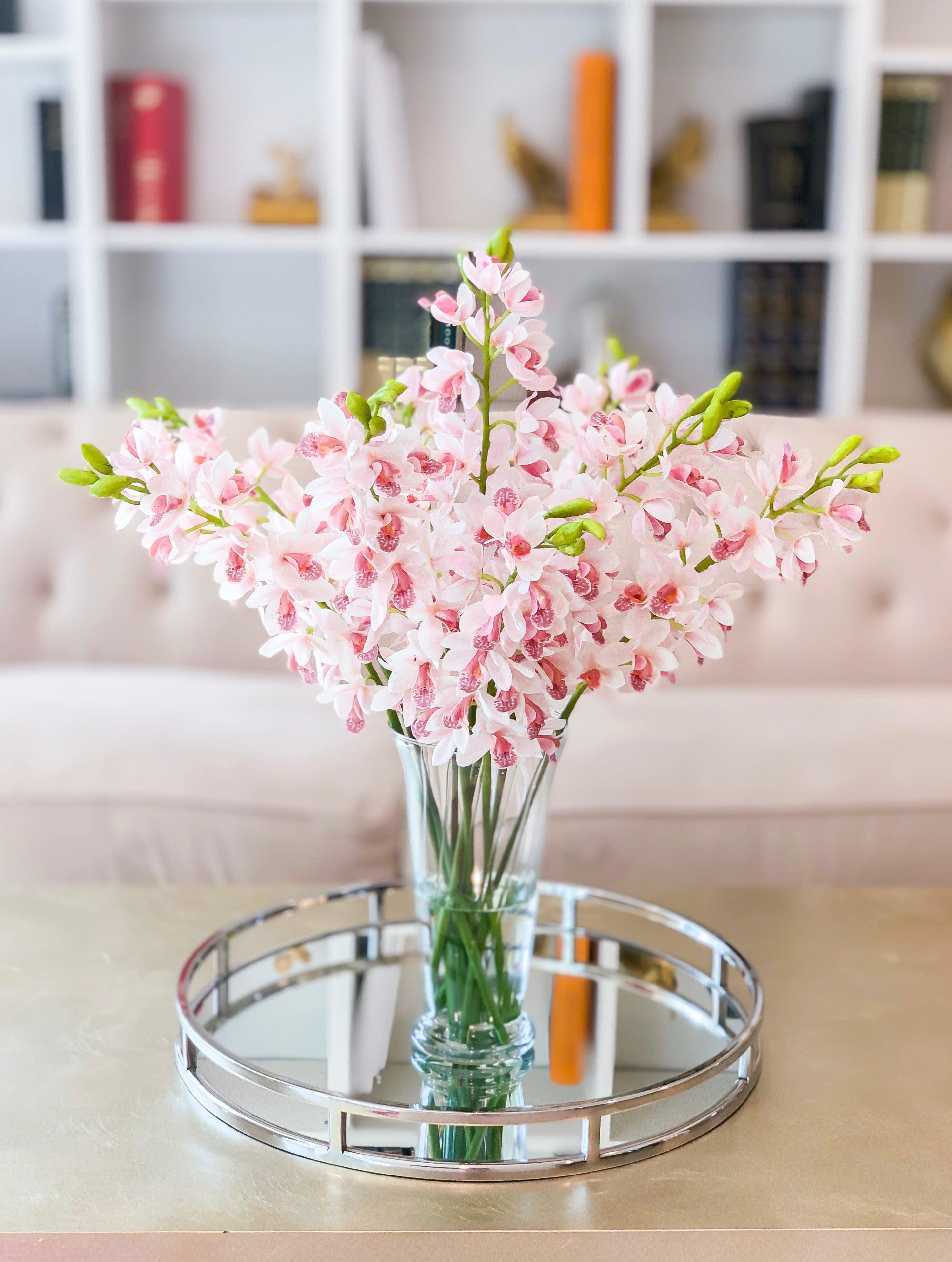 24-in Large Real Touch Cymbidium Orchid Flower Arrangement - Flovery