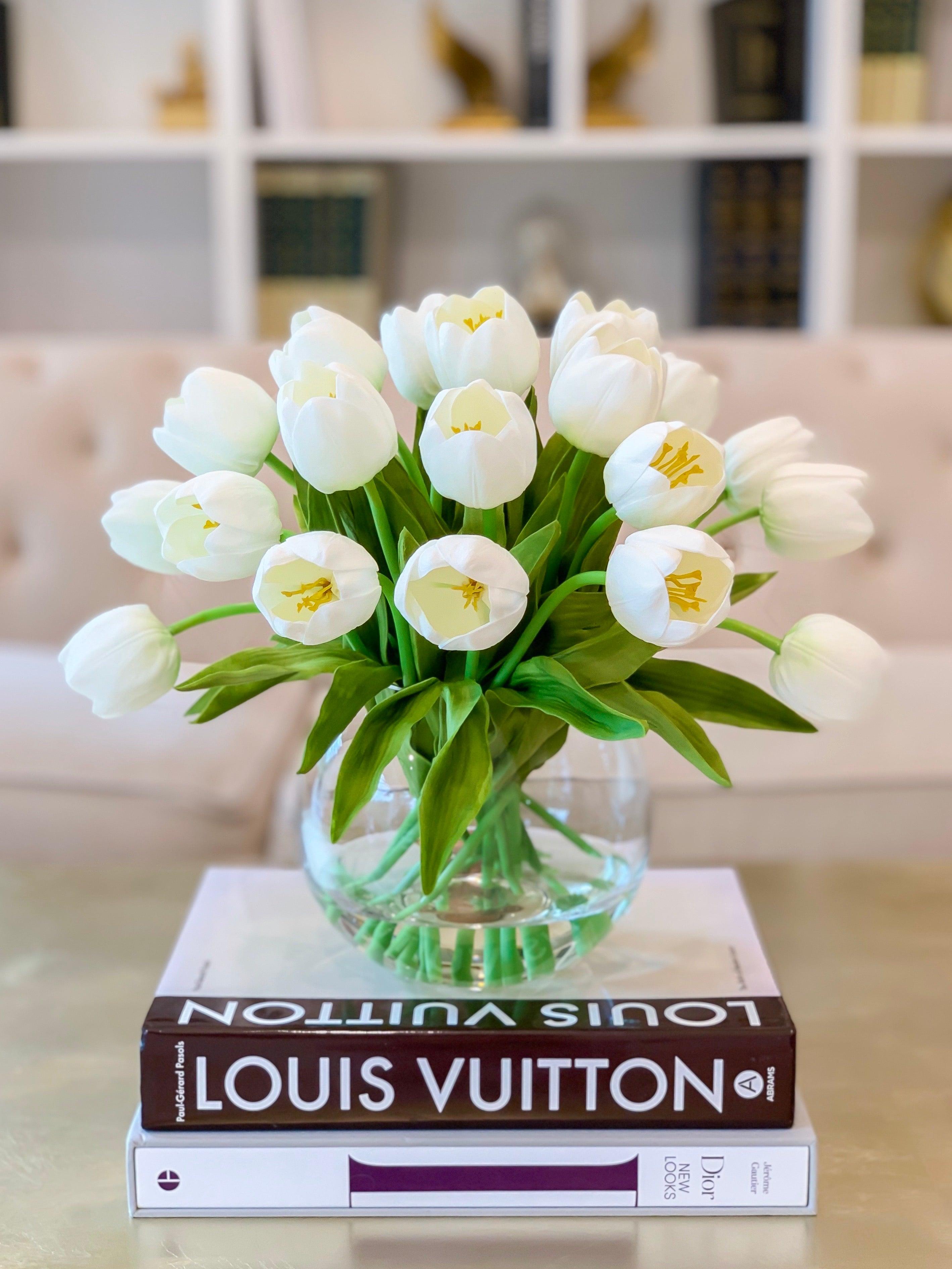Large Table Centerpiece-Tulips Table Centerpiece-Large Tulip Artificial Flower Arrangement-Real Touch Tulip Flower Arrangement Home Decor - Flovery