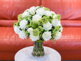 Large White Rose Real Touch Centerpiece - Flovery