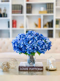 Large 20" Real Touch Blue Hydrangea Arrangement-Flower Hydrangea Arrangement-Modern Farmhouse Arrangement-Rustic Style Arrangement - Flovery