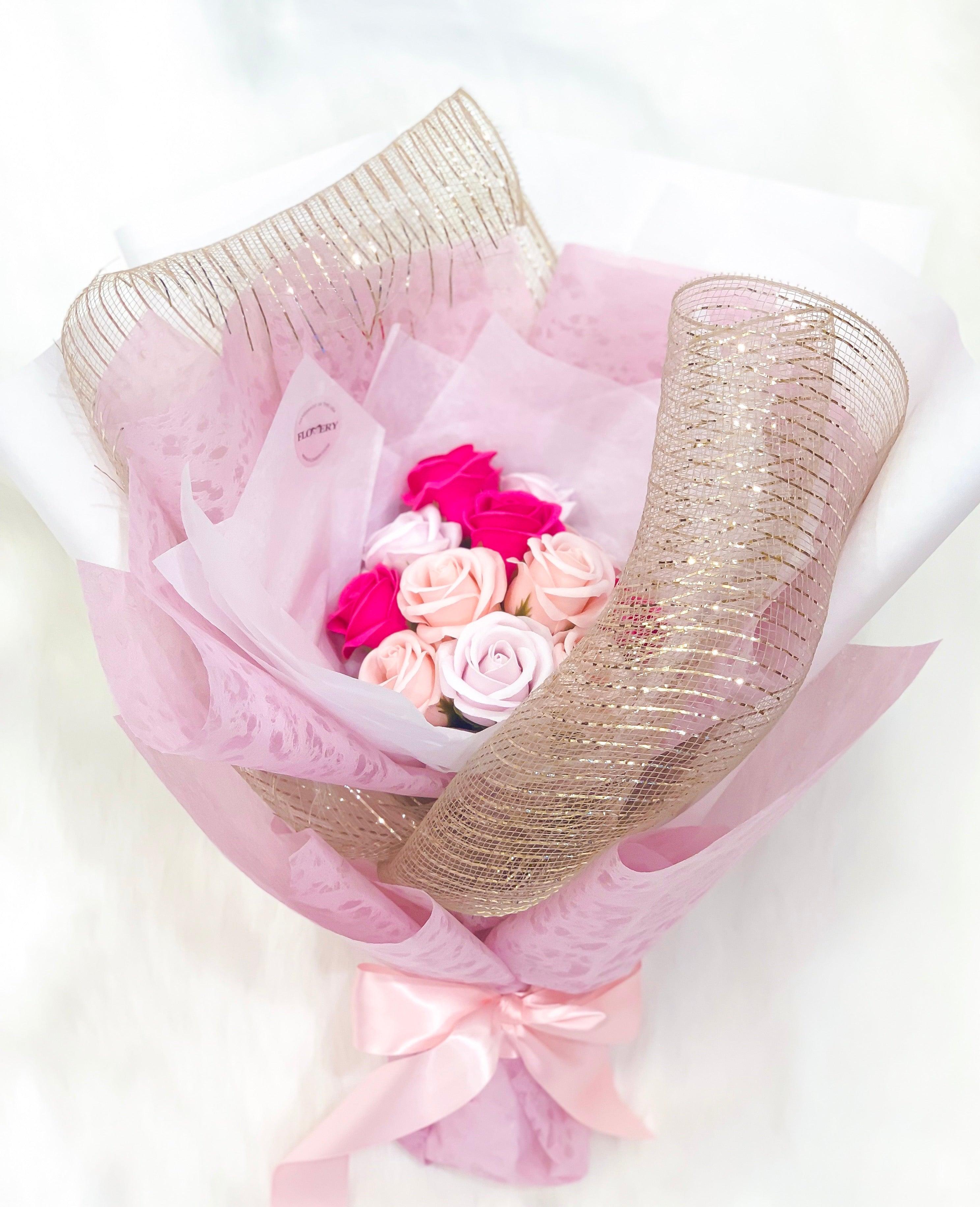 Flovery Scented Soap Roses Handcrafted Bouquet - Flovery Main image