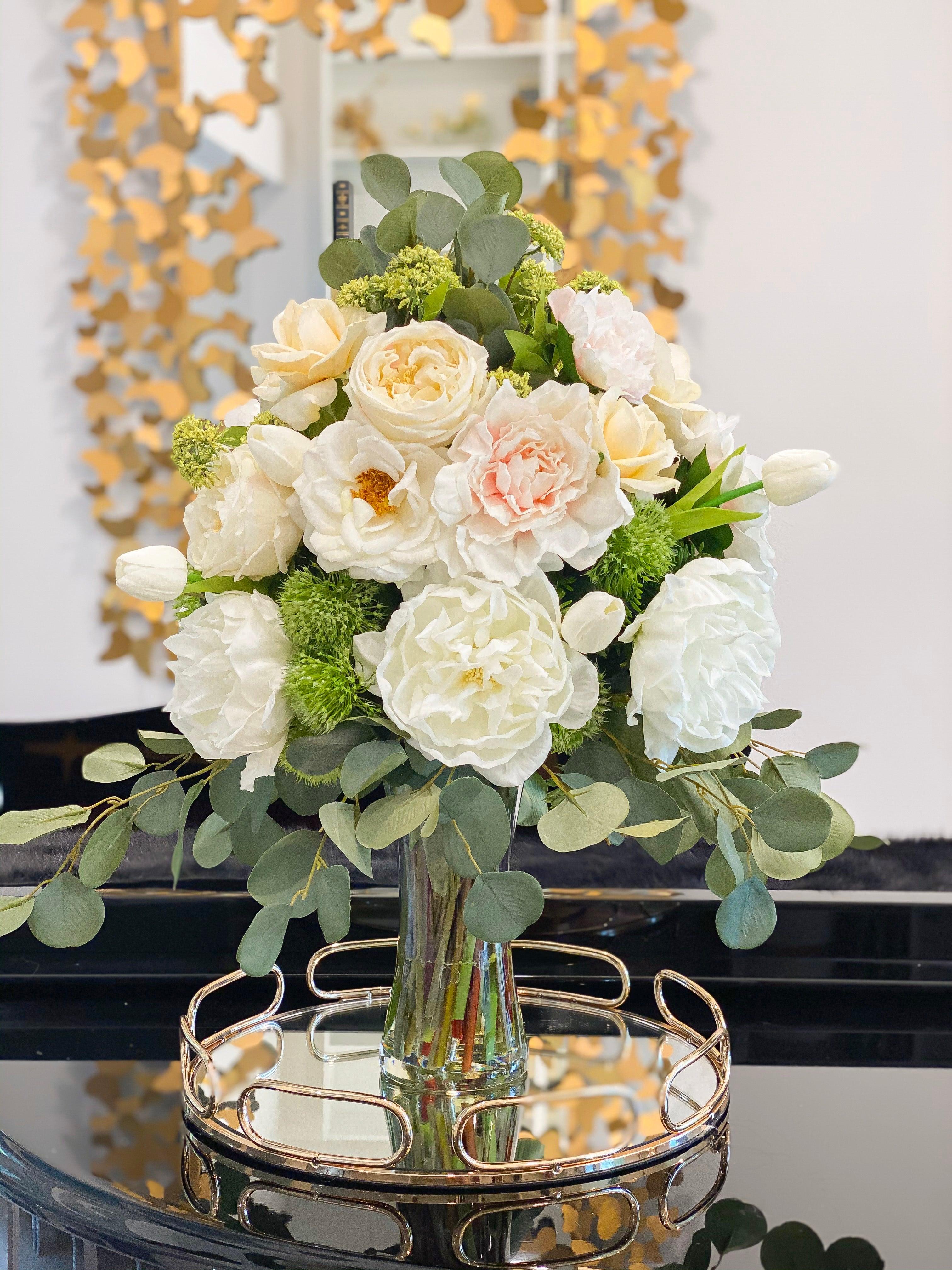 25” Tall Grand Peony Centerpiece Arrangement - Flovery