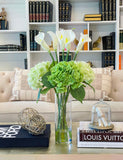 Tall Calla Lily Hydrangea Real Touch Flower Arrangement - Flovery