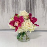 Real Touch Rose Mixed Orchid Arrangement - Flovery