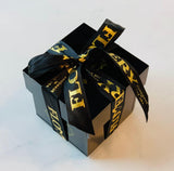 Elegant premium Ecuador preserved orange rose in black cube - Flovery