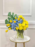Love Ukraine Blue Yellow Rose Arrangement - Flovery