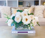 Elegant Long Centerpiece All Real Touch Flowers Arrangement - Home Decor By Flovery - Flovery