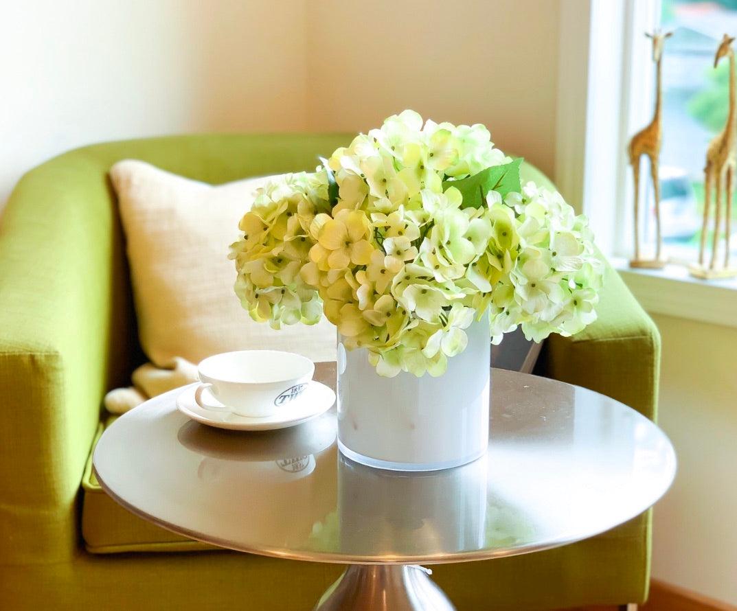 Green Hydrangea Silk Arrangement - Flovery Main image