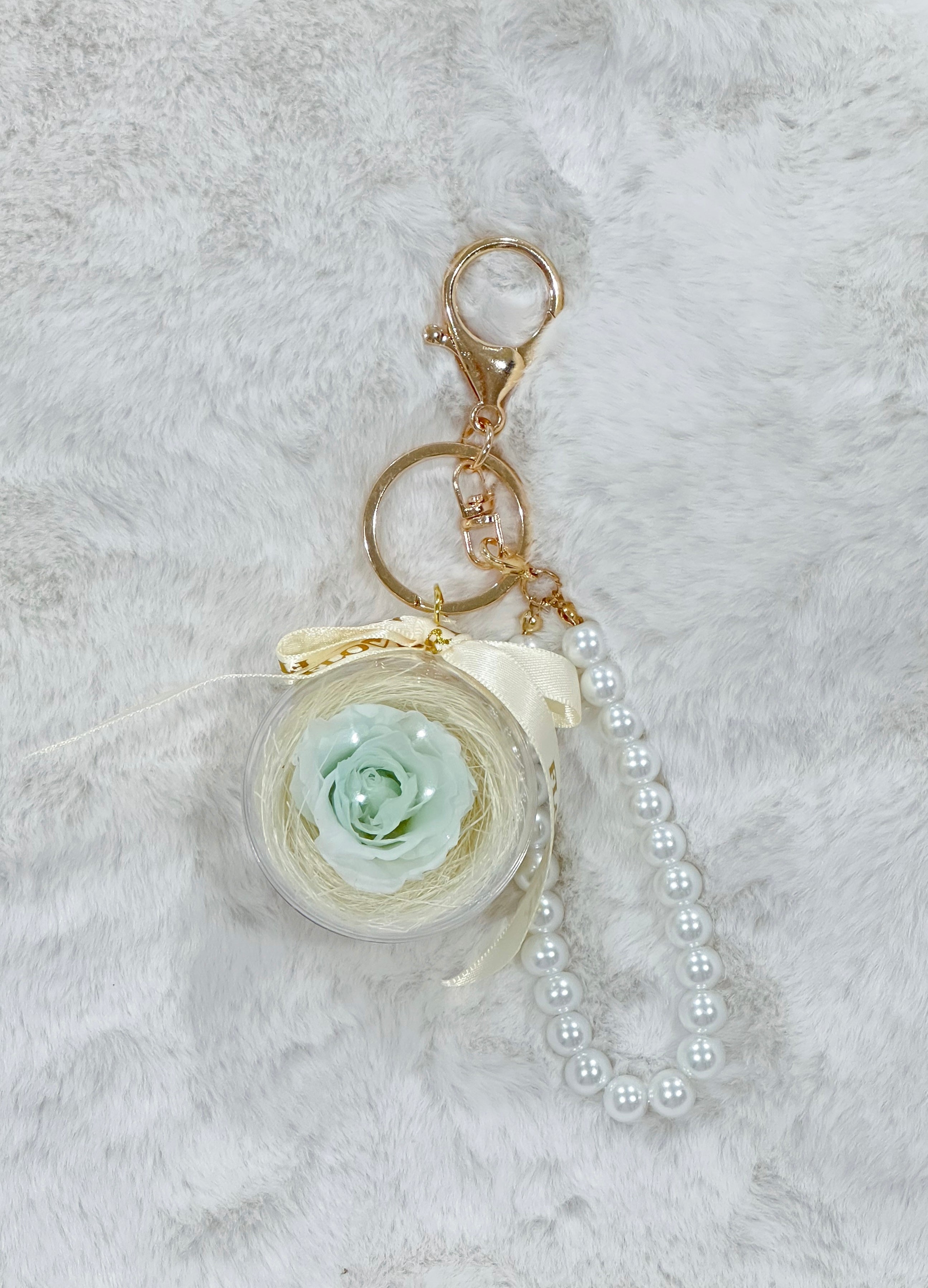 Eternity Preserved Rose Keychain/Bag charm - Flovery