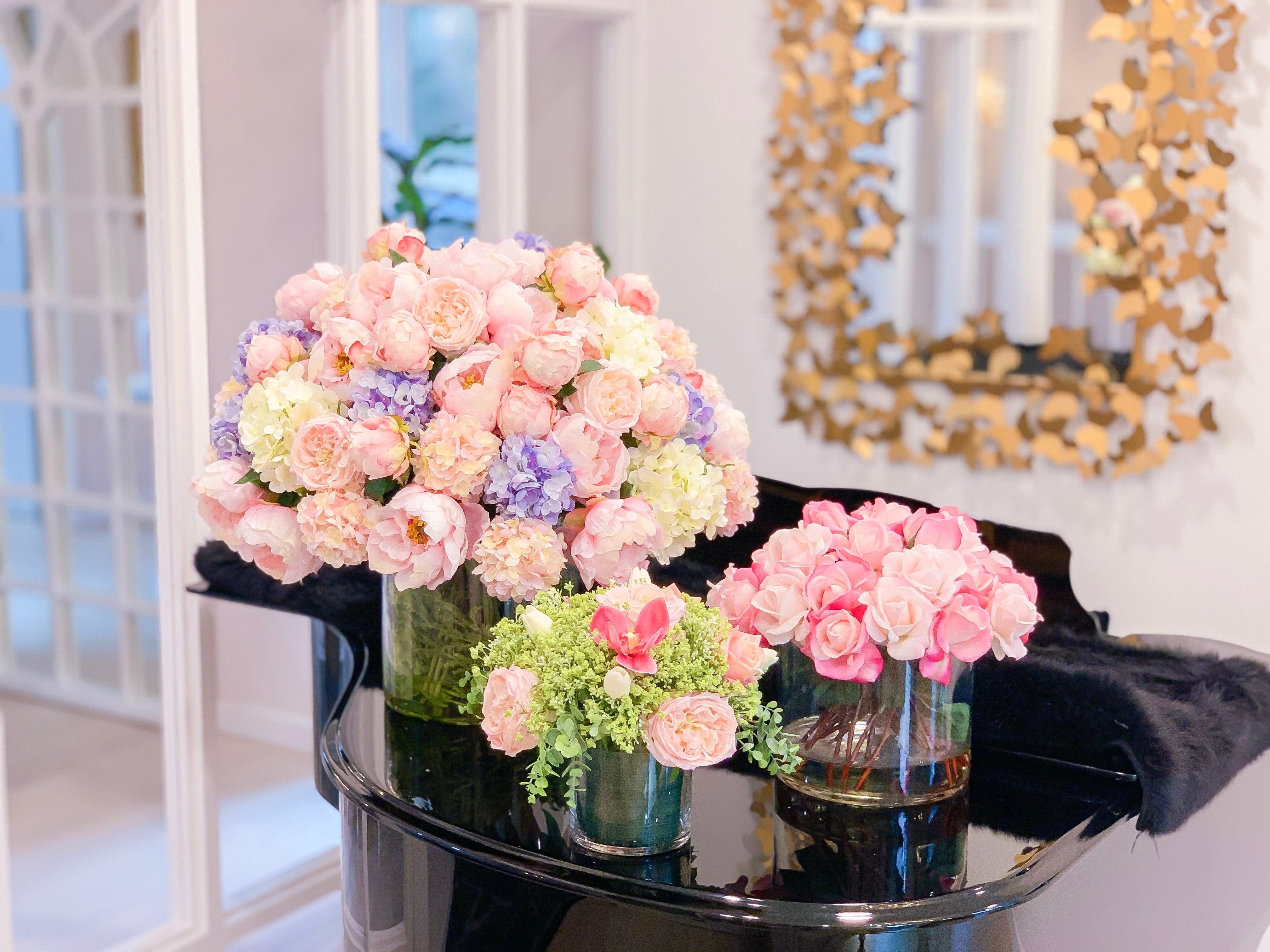 Pink Paradise Arrangement - XXXLarge Centerpiece Arrangement - Lobby Centerpiece-Faux Flowers Arrangement- Finest Artificial Centerpiece - Flovery