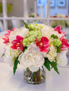 Real Touch Flower Arrangement - Centerpiece - Dining - Large Real Touch Peonies Arrangement - Silk Flower Table Centerpieces - Flovery