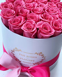 Medium Signature Round Box Eternity Sweet pink Roses - Flovery