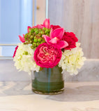 Real Touch Flowers Arrangement - Pink Flowers Centerpiece - Silk Flower Centerpiece In Real Touch Category- Spring Flowers - Flovery