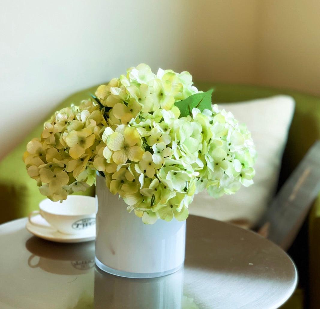 Green Hydrangea Silk Arrangement - Flovery
