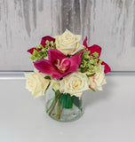 Real Touch Rose Mixed Orchid Arrangement - Flovery