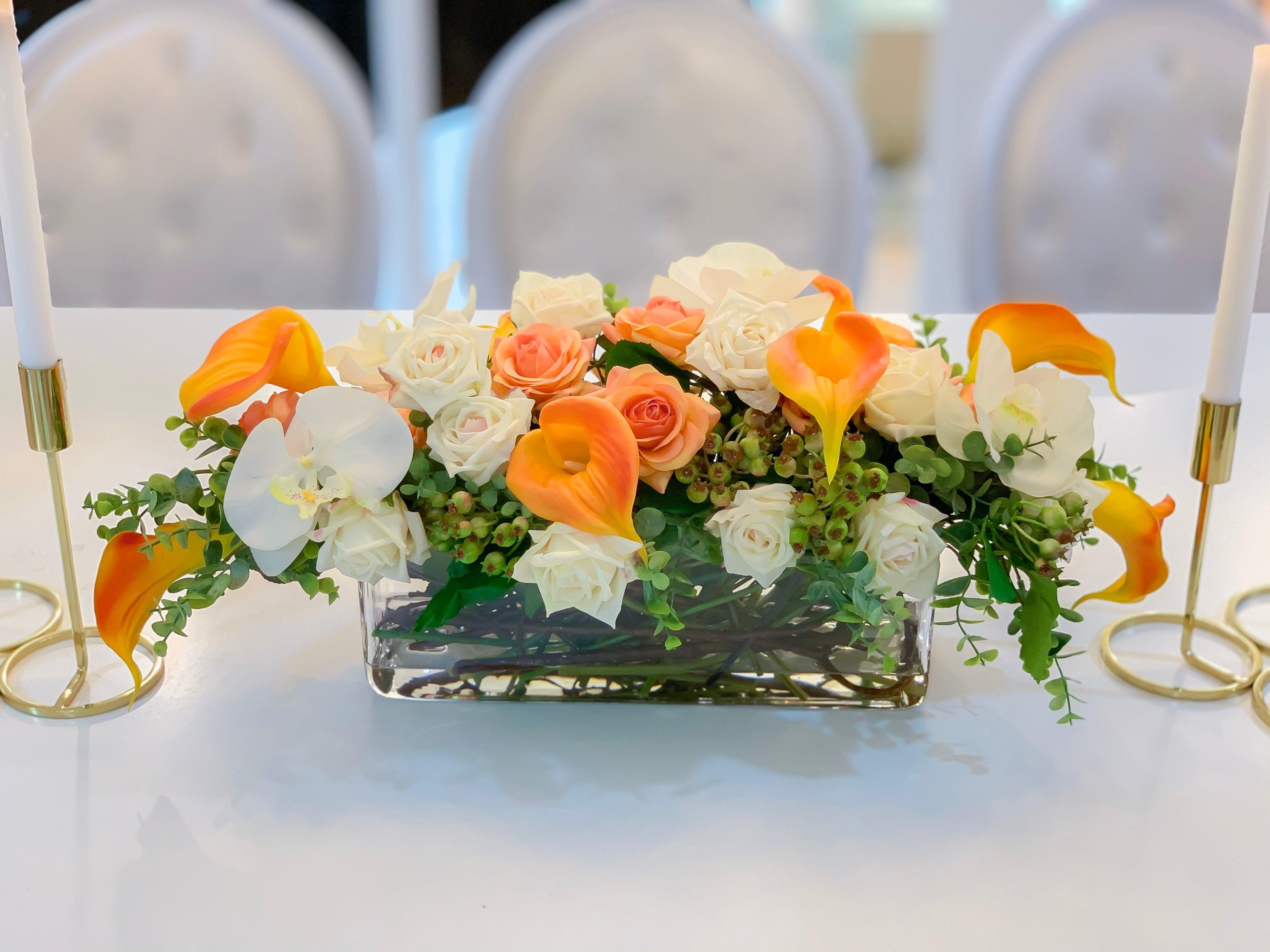 white and orange calla lily bouquet Modern Long Real Touch Orange Calla Lily Arrangement – Flovery.com