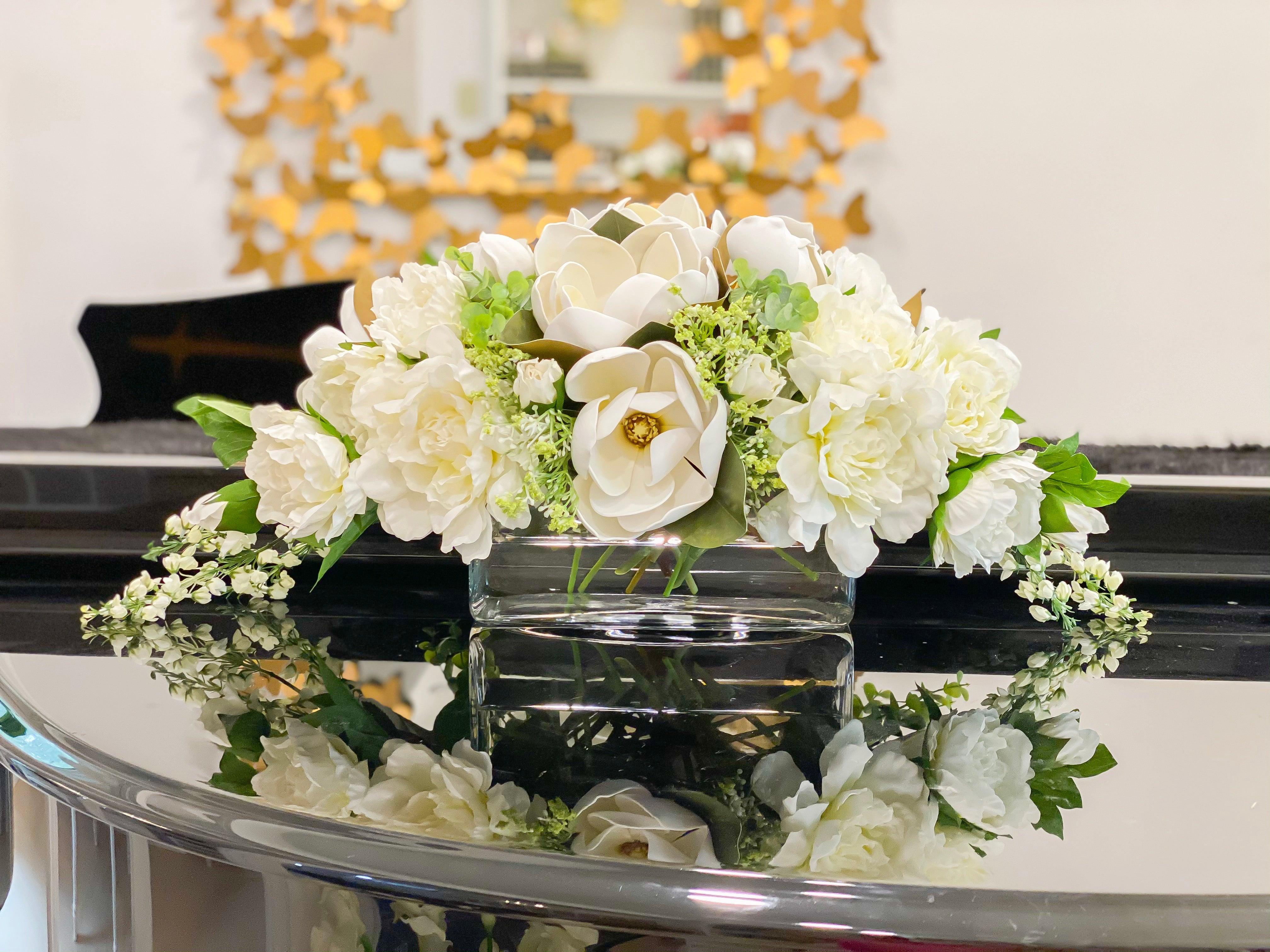 Large Real Touch Magnolia Long Table/Mantle Arrangement Secondary image