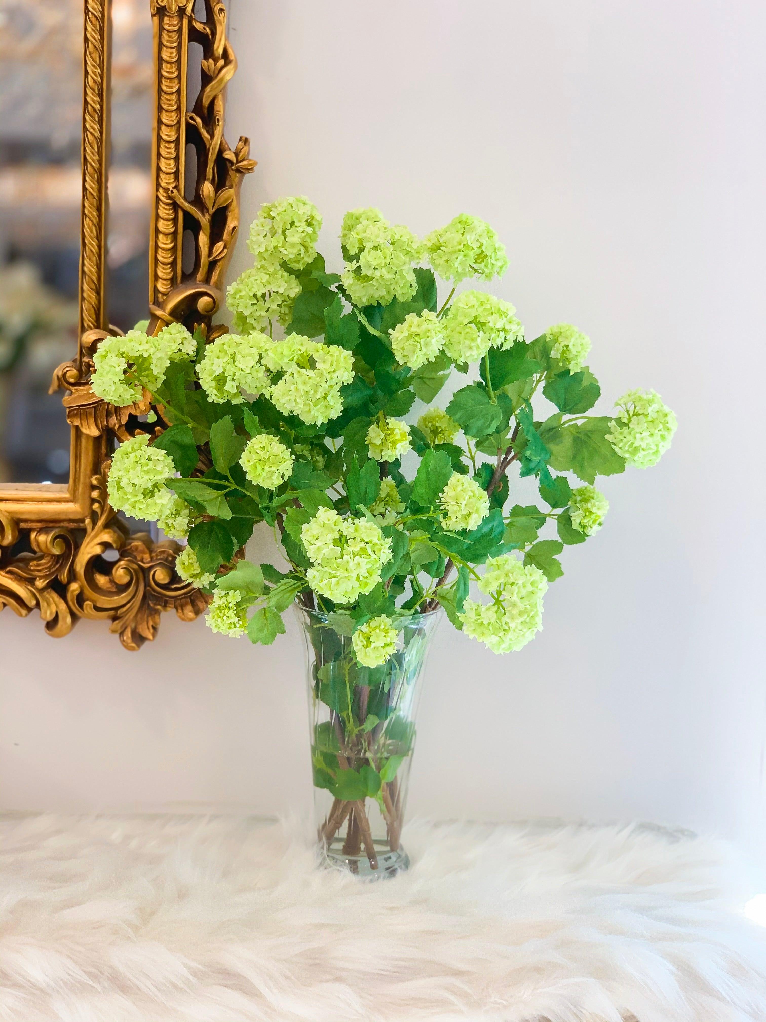Silk Green Snowball Hydrangea Flower Arrangement Secondary image
